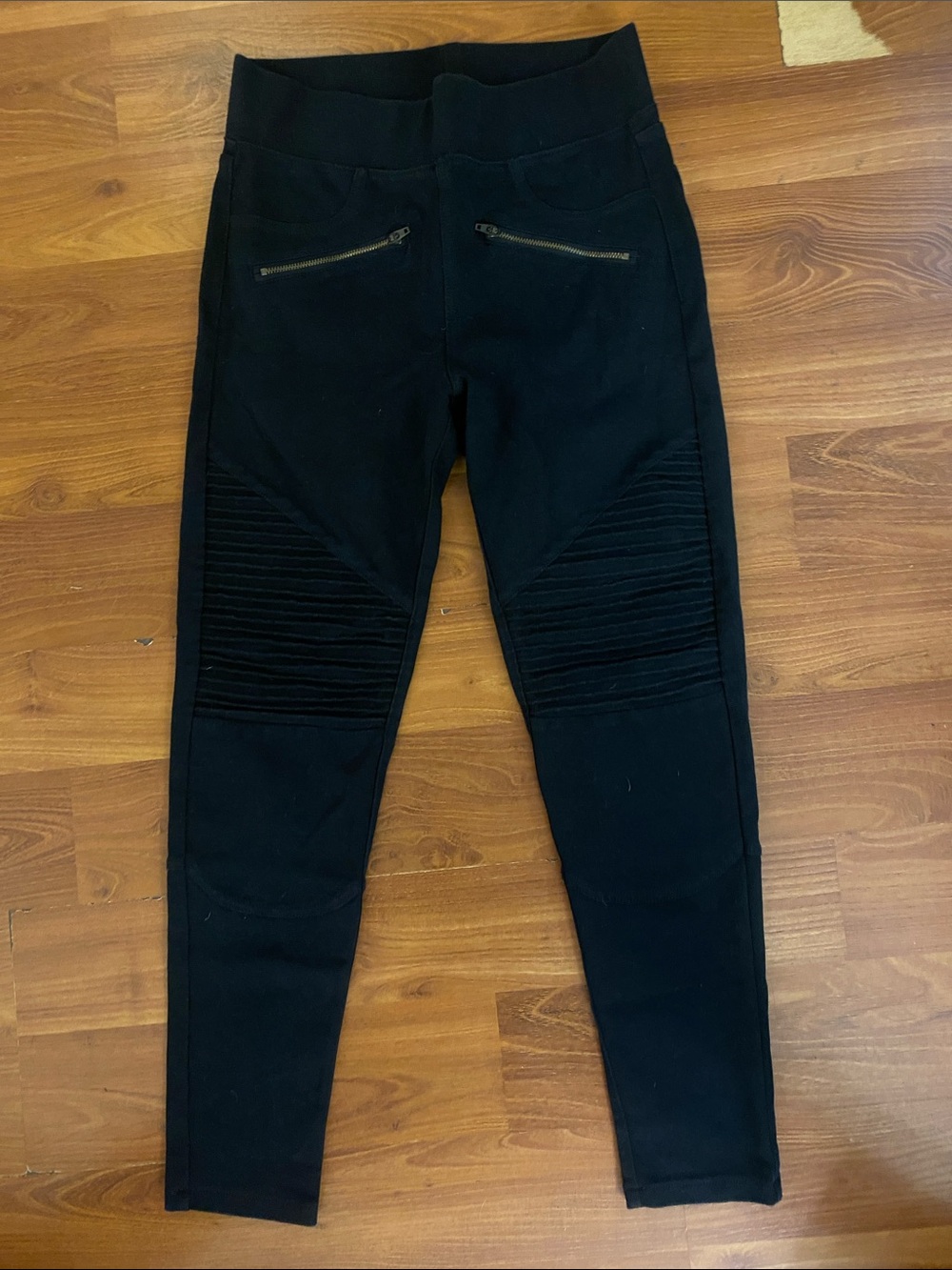American Eagle Outfitters Black Skinny Moto-Style Jeans